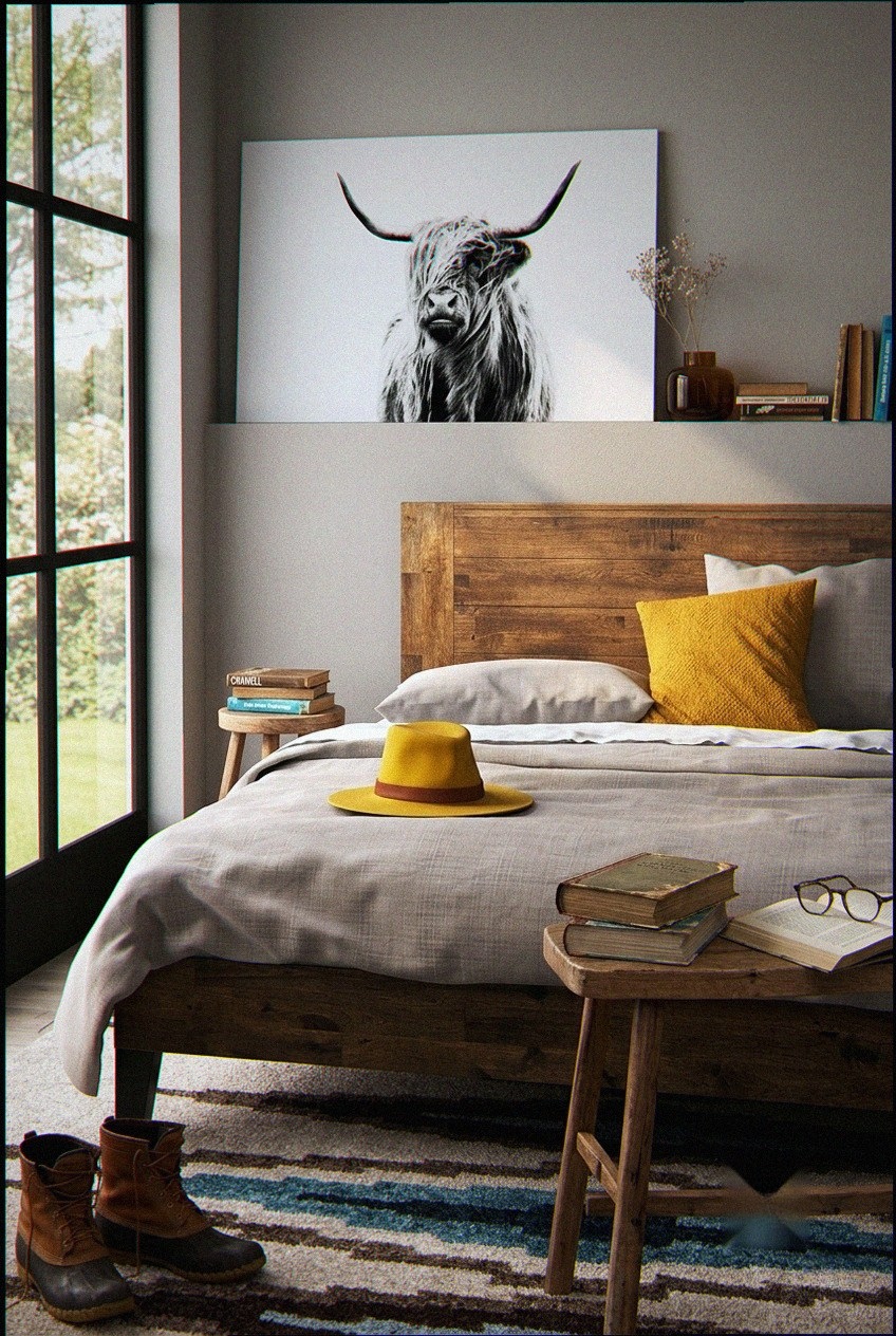 How to Style the Rustic Solid Wood Platform Bed Frame: Design Tips & Palette Ideas