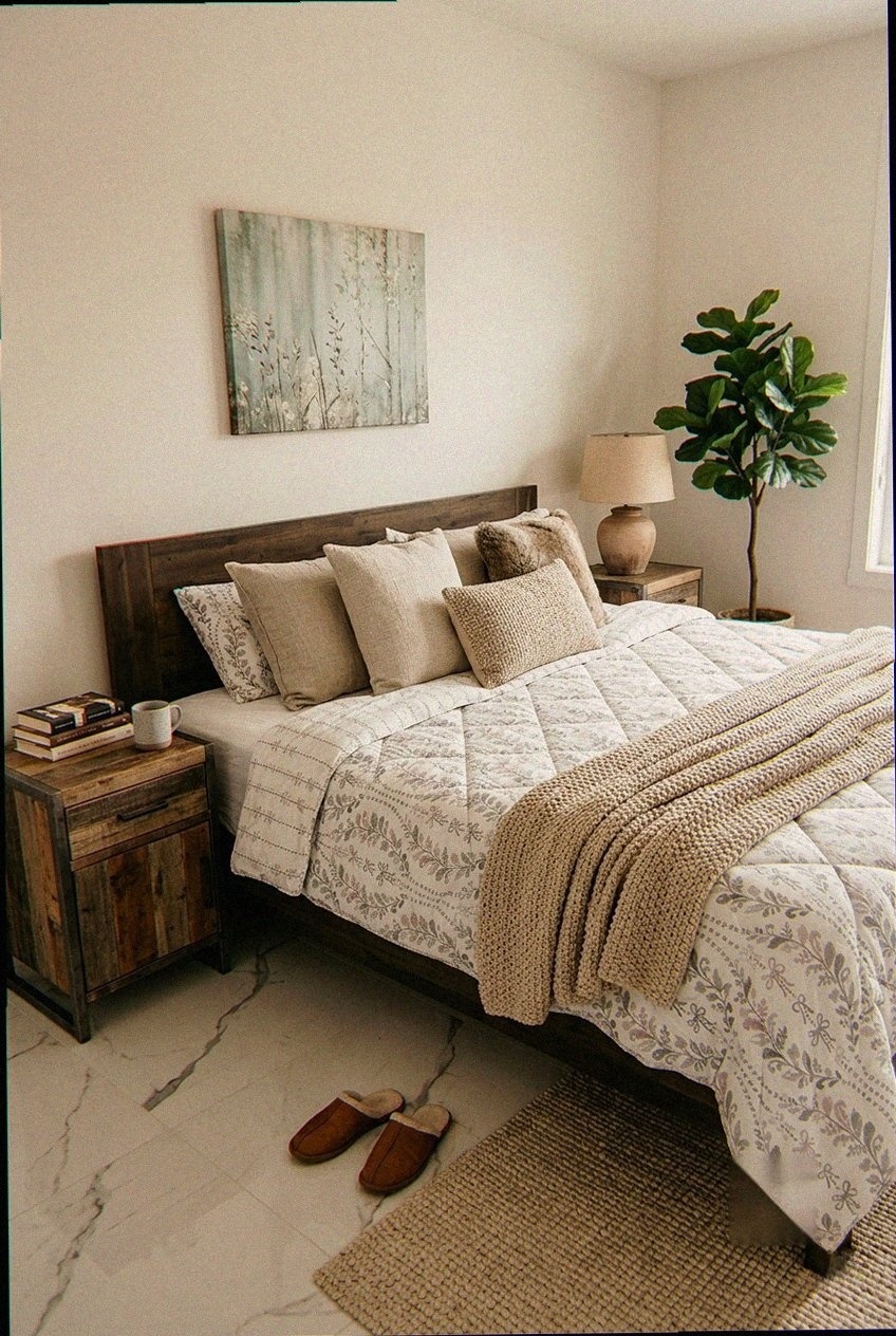 How to Style the Rustic Solid Wood Platform Bed Frame: Design Tips & Palette Ideas
