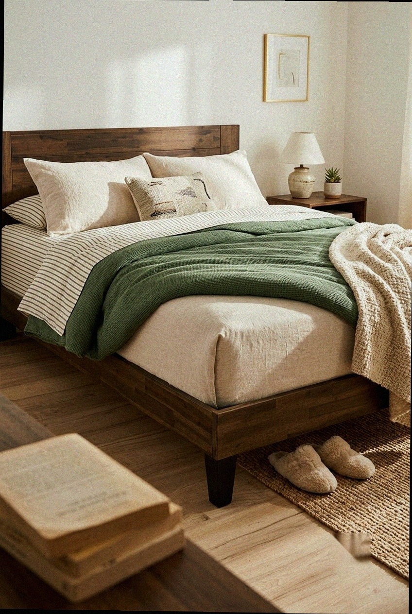 How to Style the Rustic Solid Wood Platform Bed Frame: Design Tips & Palette Ideas