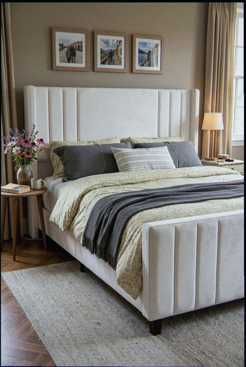 The Art of Modern Rest: Styling the Velvet Upholstered Platform Bed Frame