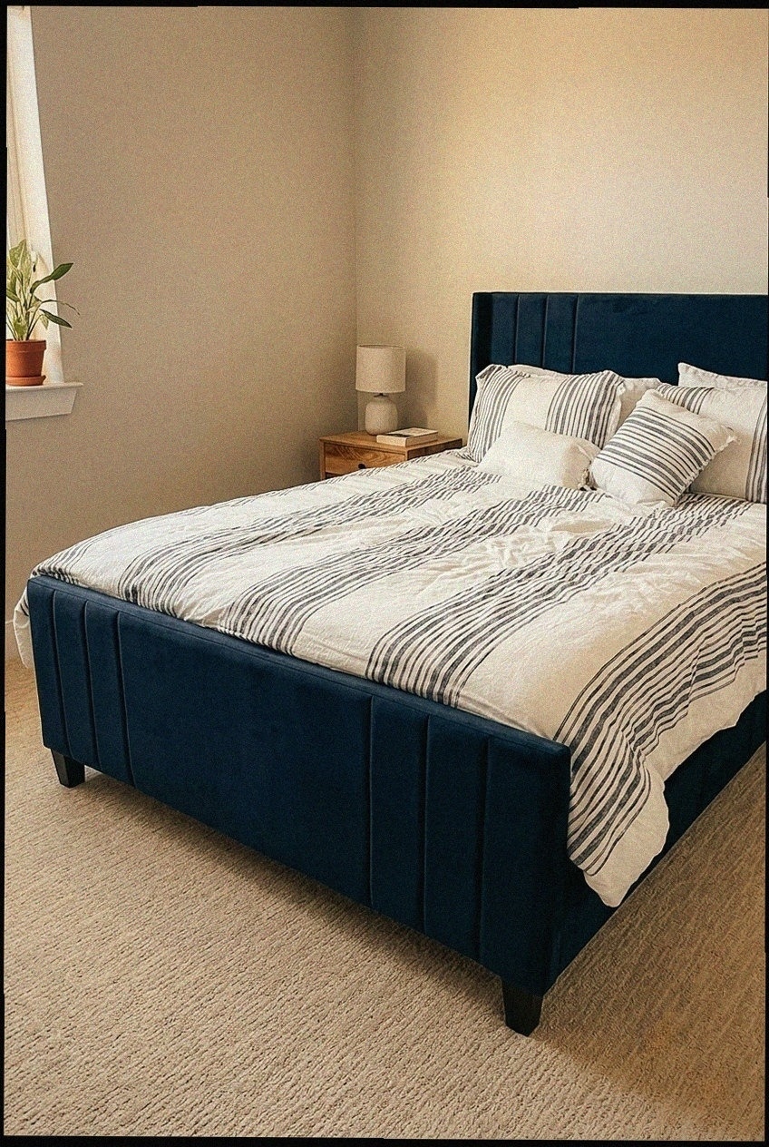 The Art of Modern Rest: Styling the Velvet Upholstered Platform Bed Frame