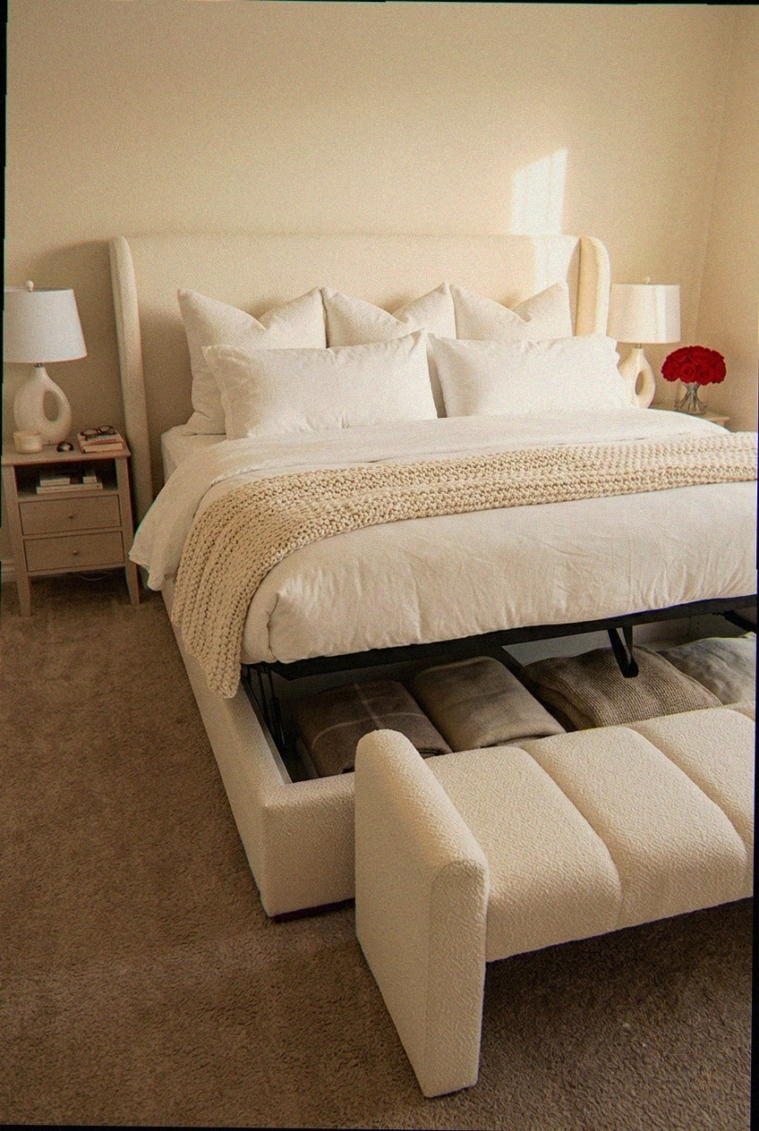 The Art of the Tailored Sanctuary: How to Style an Upholstered Platform Bed with Lift Up Storage