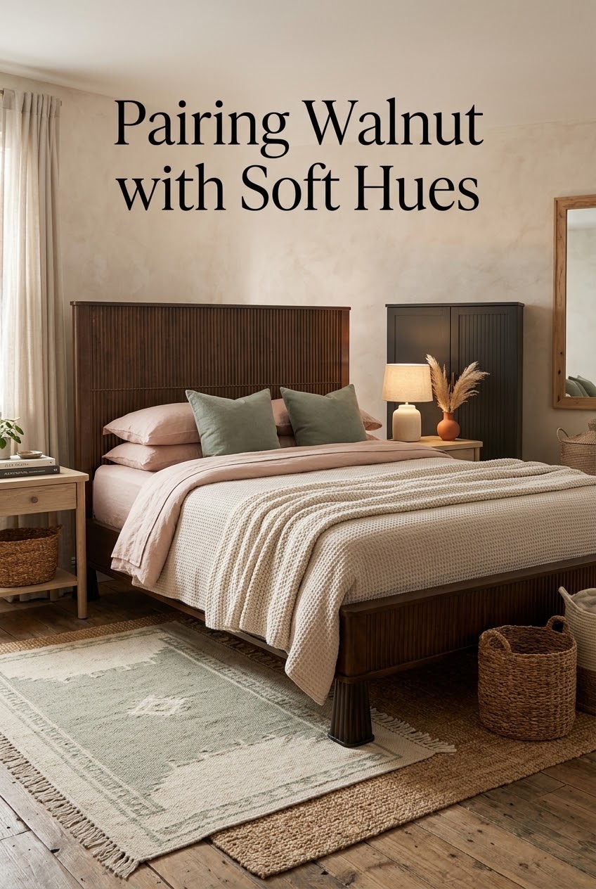 The New Youthful Classic: Softening Rich Walnut with Tactile Pastels