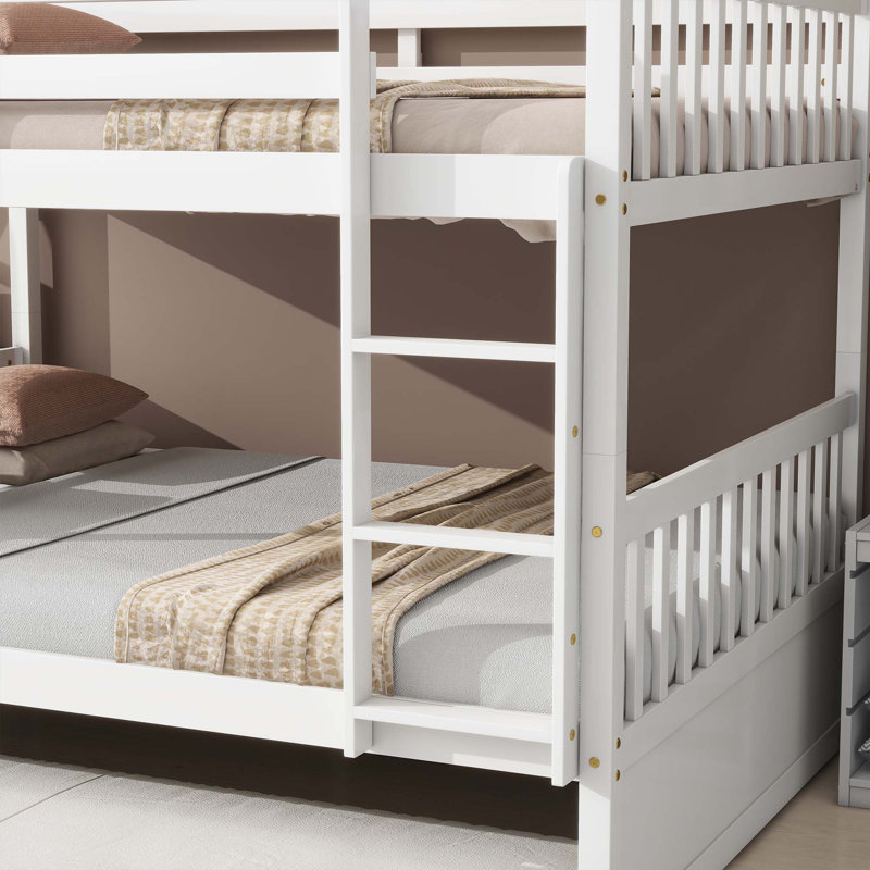 Harriet Bee 58 W Solid Wood Bunk Bed With Trundle And Convertible Design W113299902