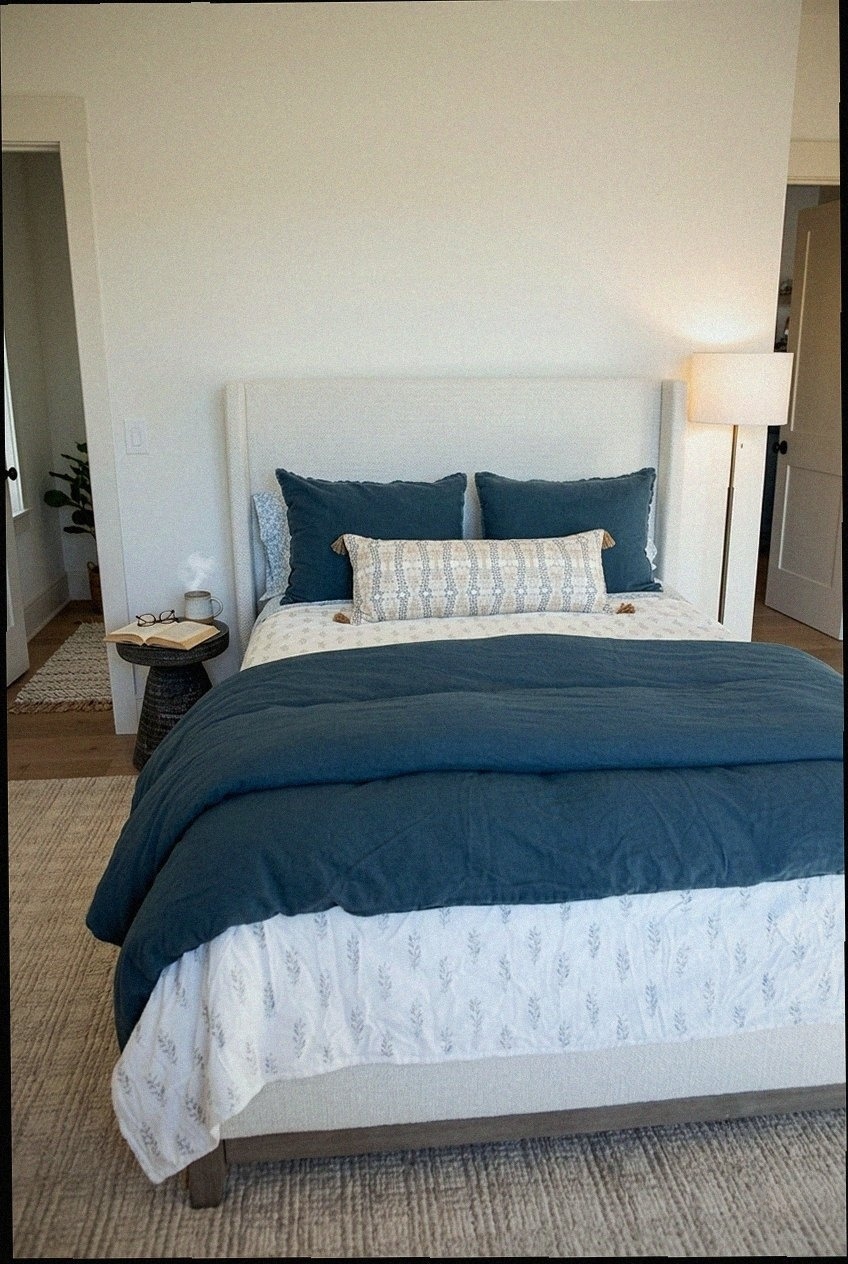 The New Classic: Curating Around a Modern Upholstered Wingback Bed Frame