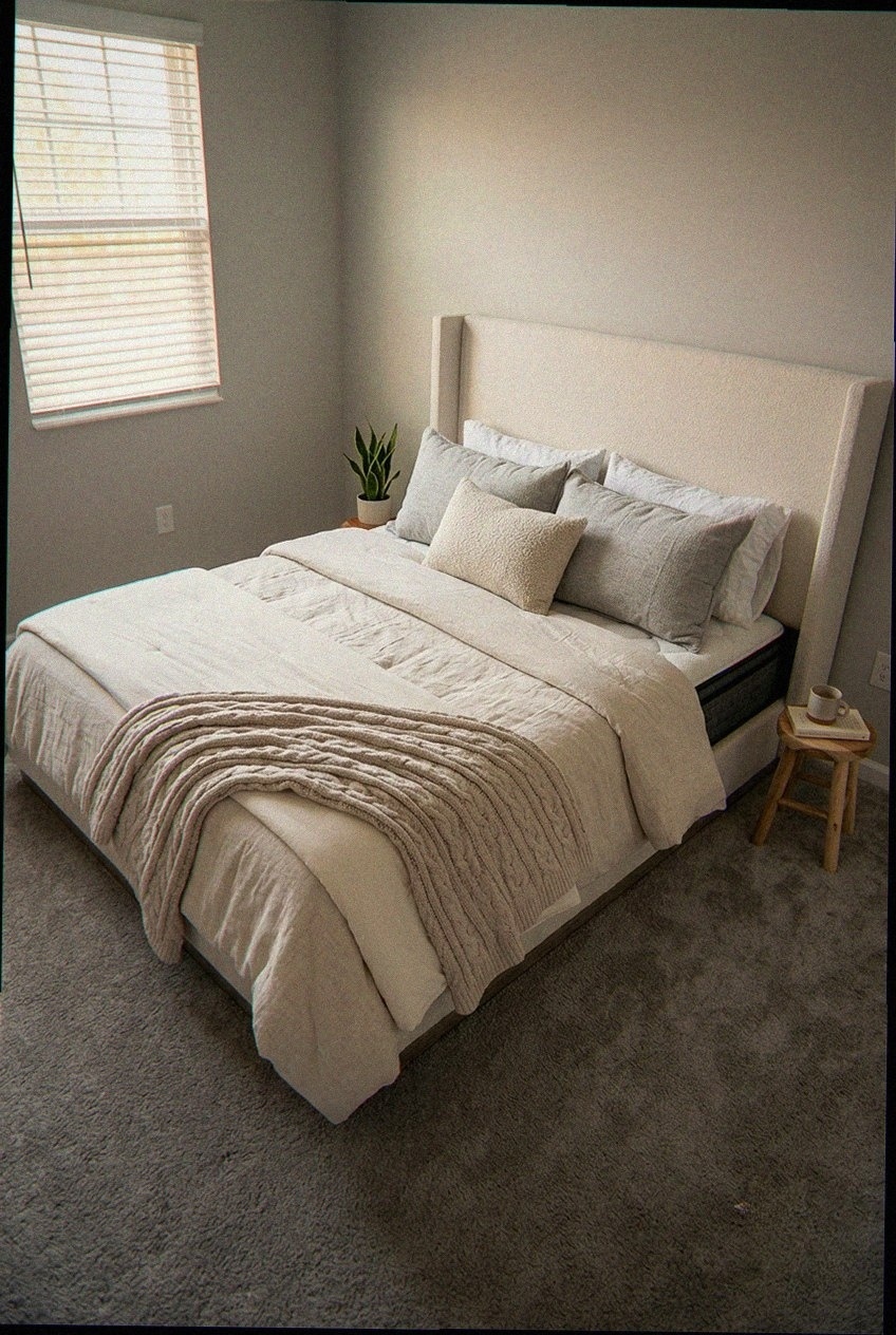 The New Classic: Curating Around a Modern Upholstered Wingback Bed Frame