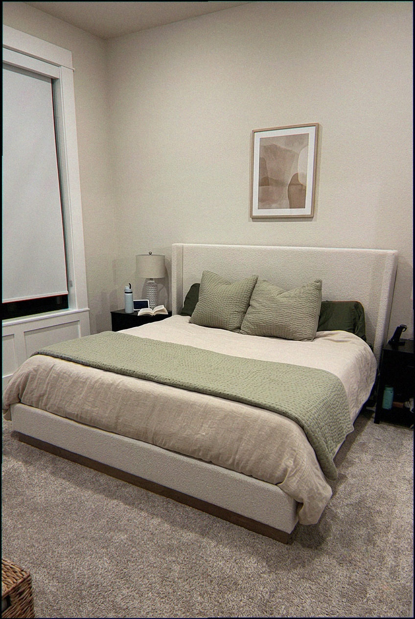 The New Classic: Curating Around a Modern Upholstered Wingback Bed Frame