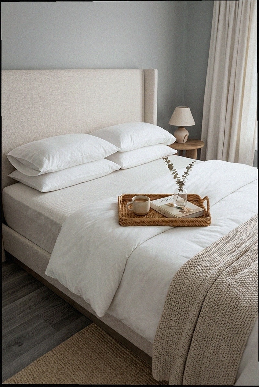 The New Classic: Curating Around a Modern Upholstered Wingback Bed Frame