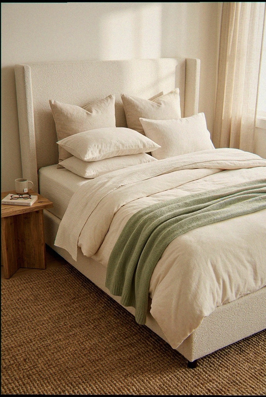 The New Classic: Curating Around a Modern Upholstered Wingback Bed Frame