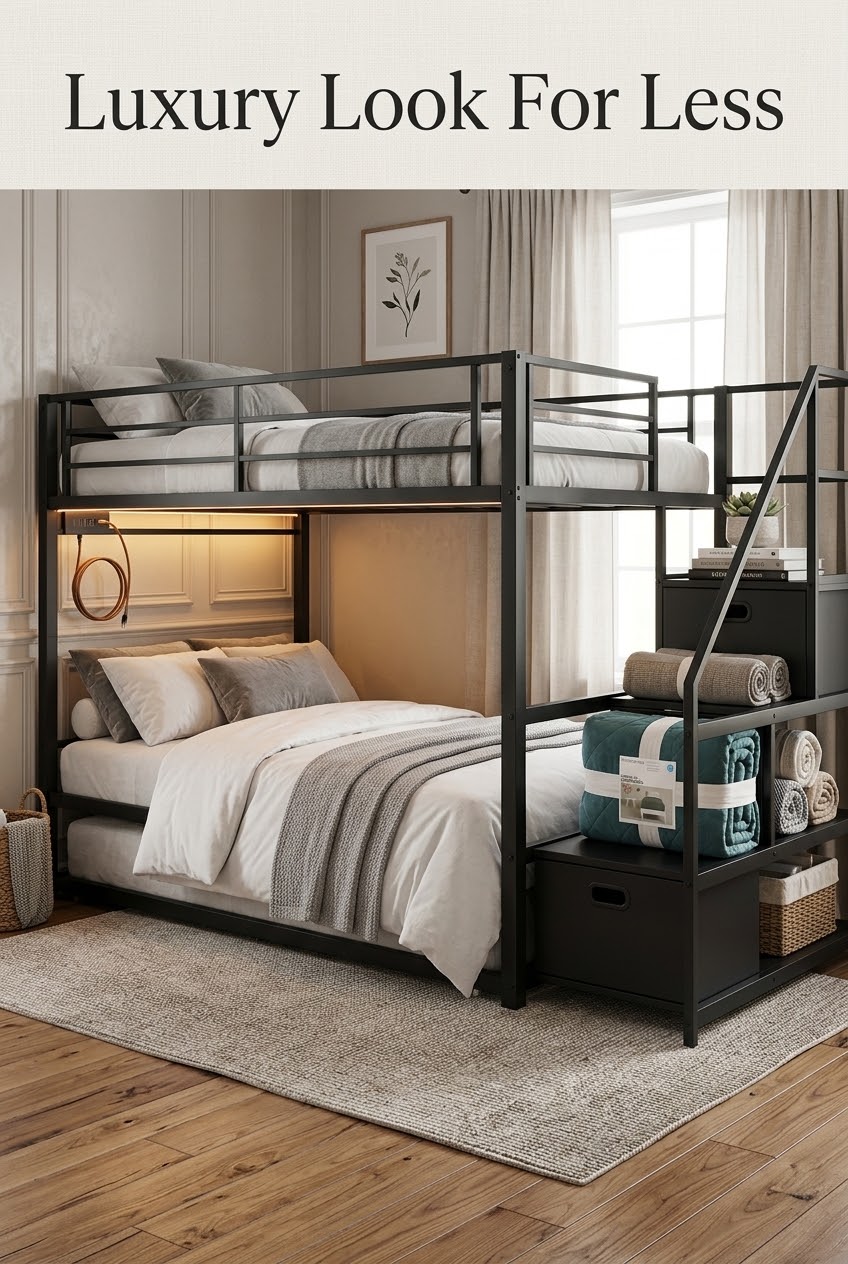 How to Style a Modern Shared Bedroom Around Architectural Black Metal