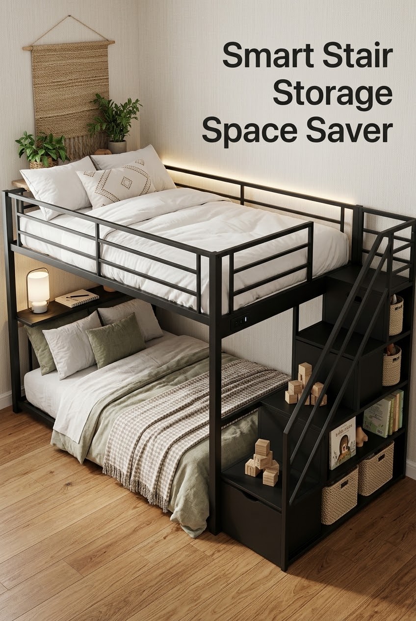 How to Style a Modern Shared Bedroom Around Architectural Black Metal